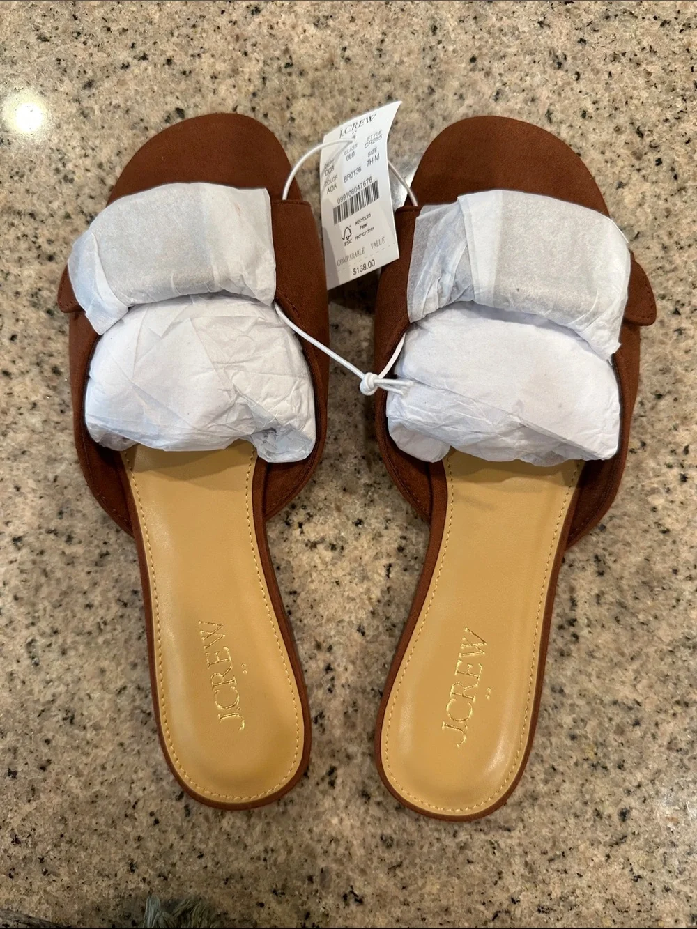 J Crew Faux-Suede Buckle Slide Sandals